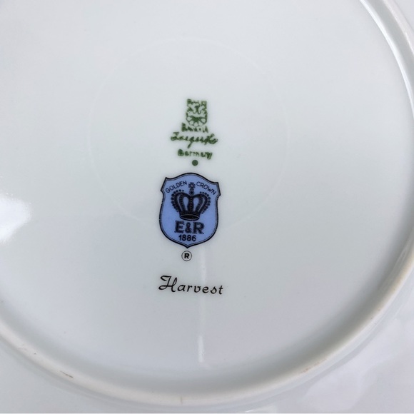 Jaeger Co Golden Crown Autumn Fruit Motif Teacup, Saucer & Dessert Plate-2 Sets - Picture 7 of 8